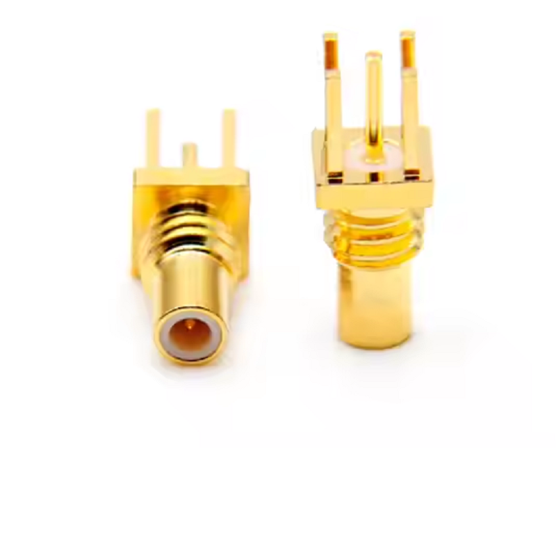 SMC/SSMA/SSMB/SSMC Series: RP‑SMA Male Elbow Clamp for WDFR400/RG8 RF Coax Cable