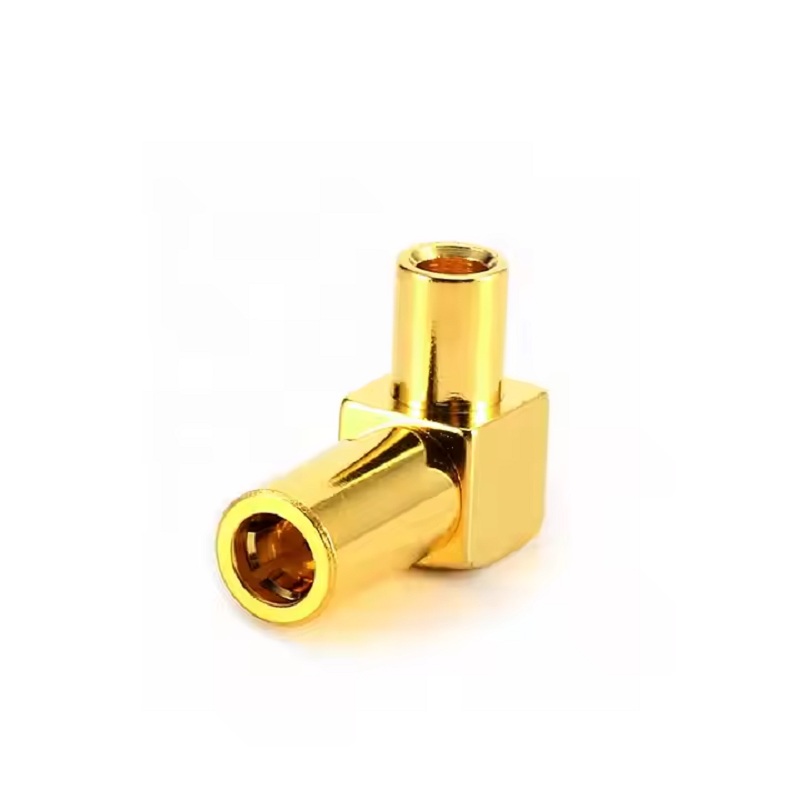 SMC/SSMA/SSMB/SSMC Series: RP‑SMA Male Elbow Clamp for WDFR400/RG8 RF Coax Cable