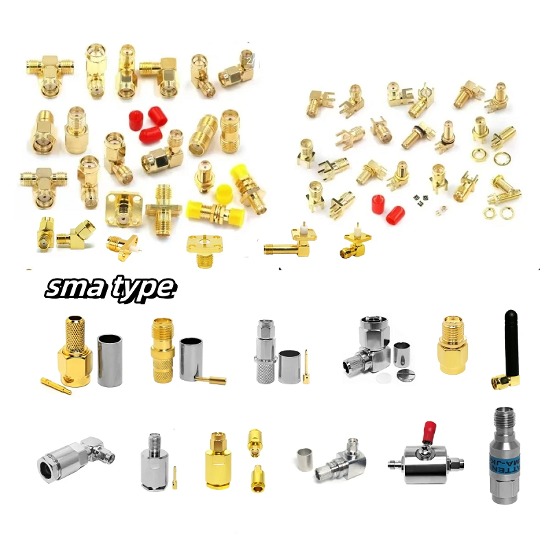 Gold Plated Sma Female Jack 6.35mm*6.35mm Pcb Edge Mounting 1.7mm Rf Coaxial Edge Connector Converter