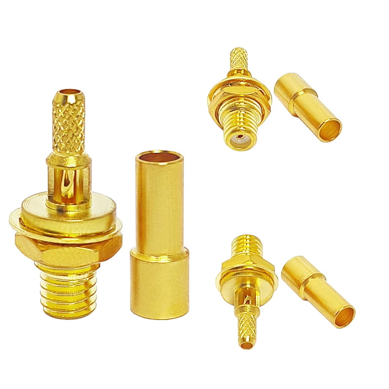 Gold Plated 10-32 M5 Male Plug Microdot Connector Crimp for RG316 RG174 Coaxila Cable