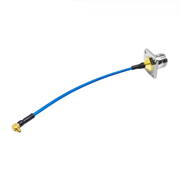 Directly N Type Female Flange to MMCX Male 90 Degrees Right Angle SS405 SS-405 RF Jumper Cable Assembly RF Coaxial Cable