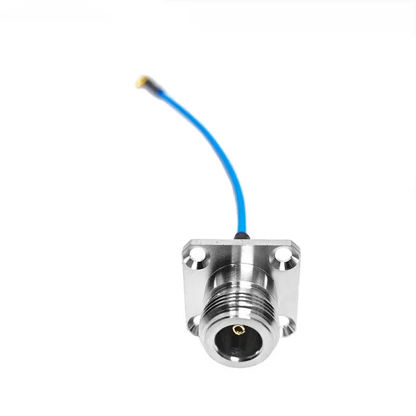 Directly N Type Female Flange to MMCX Male 90 Degrees Right Angle SS405 SS-405 RF Jumper Cable Assembly RF Coaxial Cable