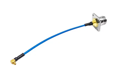 Directly N Type Female Flange to MMCX Male 90 Degrees Right Angle SS405 SS-405 RF Jumper Cable Assembly RF Coaxial Cable