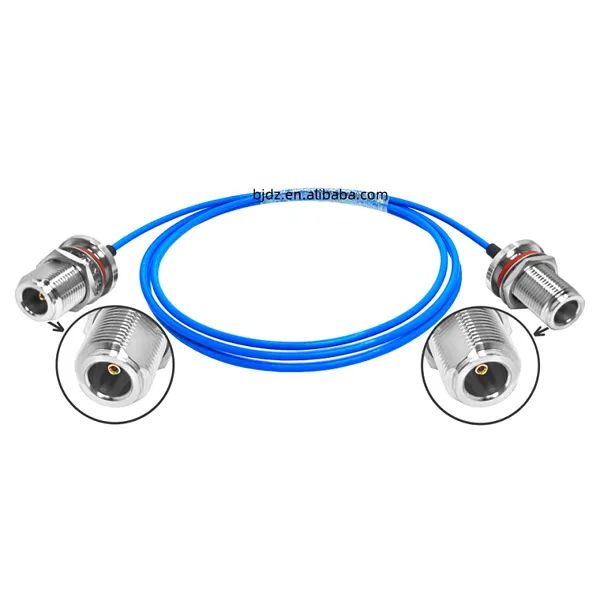 IP68 N Type Female Bulkhead to N Type Female Bulkhead Connector for RG405 086 RF Pigtail Jumper Extension Cable
