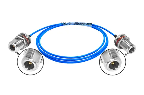 IP68 N Type Female Bulkhead to N Type Female Bulkhead Connector for RG405 086 RF Pigtail Jumper Extension Cable