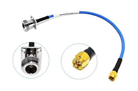 N Type Female Jack 4 Holes Flange Panel Mount to SMA Male Plug Cable Blue RG141 RG402 RF Coax Jumper Cable