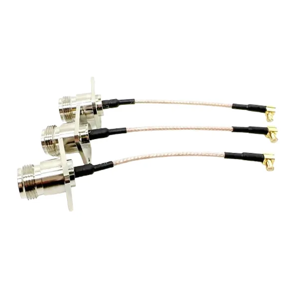 N Type Female Jack Flange 4 Holes to MCX Male 90 Degree for RG316 Wire Pigtail Jumper Extension Cable Assembly