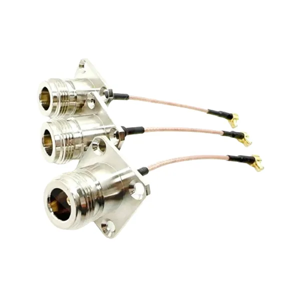 N Type Female Jack Flange 4 Holes to MCX Male 90 Degree for RG316 Wire Pigtail Jumper Extension Cable Assembly