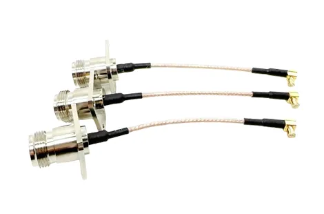 N Type Female Jack Flange 4 Holes to MCX Male 90 Degree for RG316 Wire Pigtail Jumper Extension Cable Assembly