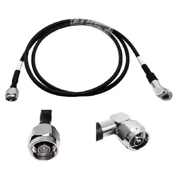 N Type Male Plug to N Type Male Plug 90 Degrees Right Angle 14 Superflex Low Pim FSJ1-50A Feeder Coaxial Cable