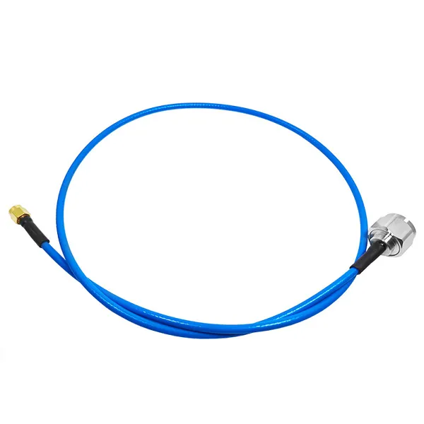 N Type Male Plug to SMA Male Plug Soldering 0.141-inch RG141 Semi Flexible 50ohm Rf Blue Pigtail Extension Coaxial Cable