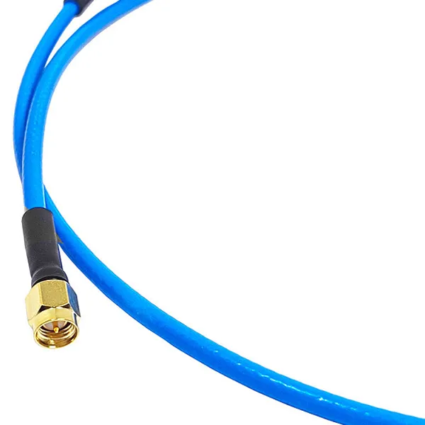 N Type Male Plug to SMA Male Plug Soldering 0.141-inch RG141 Semi Flexible 50ohm Rf Blue Pigtail Extension Coaxial Cable