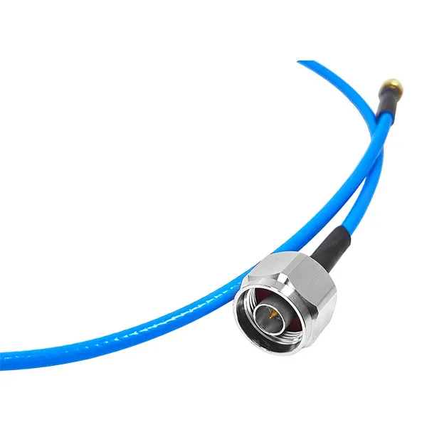 N Type Male Plug to SMA Male Plug Soldering 0.141-inch RG141 Semi Flexible 50ohm Rf Blue Pigtail Extension Coaxial Cable
