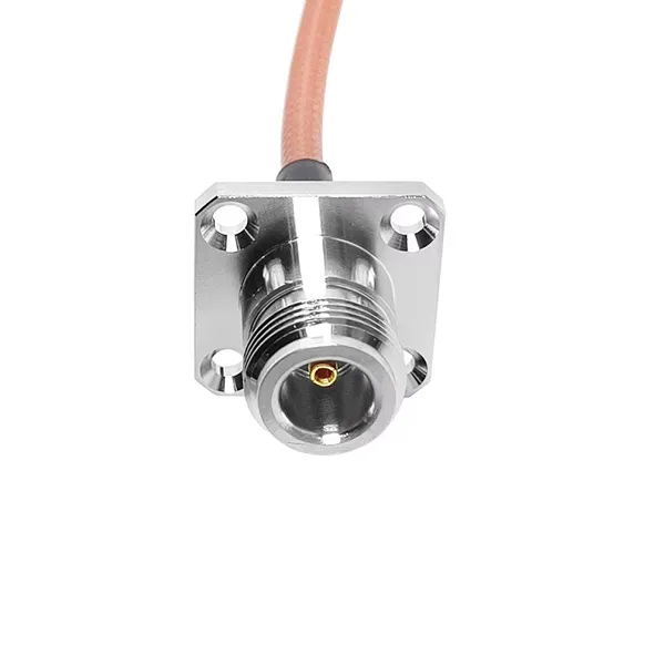 SMA Male Plug to N Female Jack Panel Flange Chassis Mount 4 Holes RG400 Jumper Cable Assembly 30cm Rf Connector
