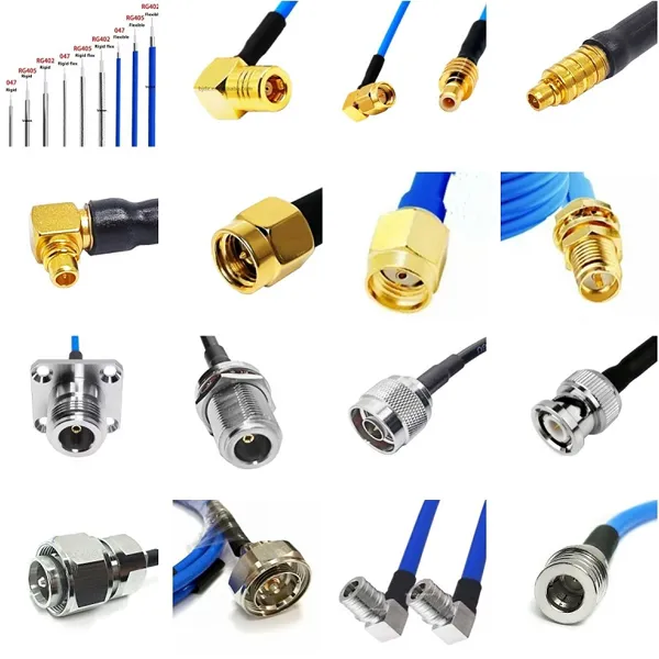 SMA Male Plug to N Female Rg402 Rg141 SS405 Rg405 RG-405 Rf 18G Jumper Cable Assembly Silver Plated Copper Braid