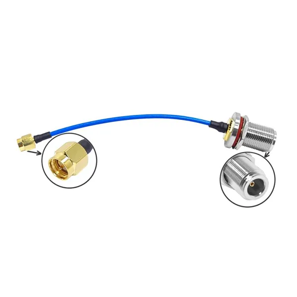 SMA Male to N Jack Bulkhead Waterproof for 086 Rg405 Semi-soft Rf Connector Coax Jumper Cable Assembly 30cm