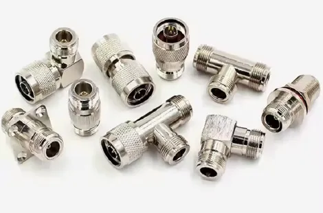 N Type Male Female 90 Degree Right Angle 4hole Flange with O-ring Tee Type 3Way Splitter RF Coax Coaxial Connectors Adapter