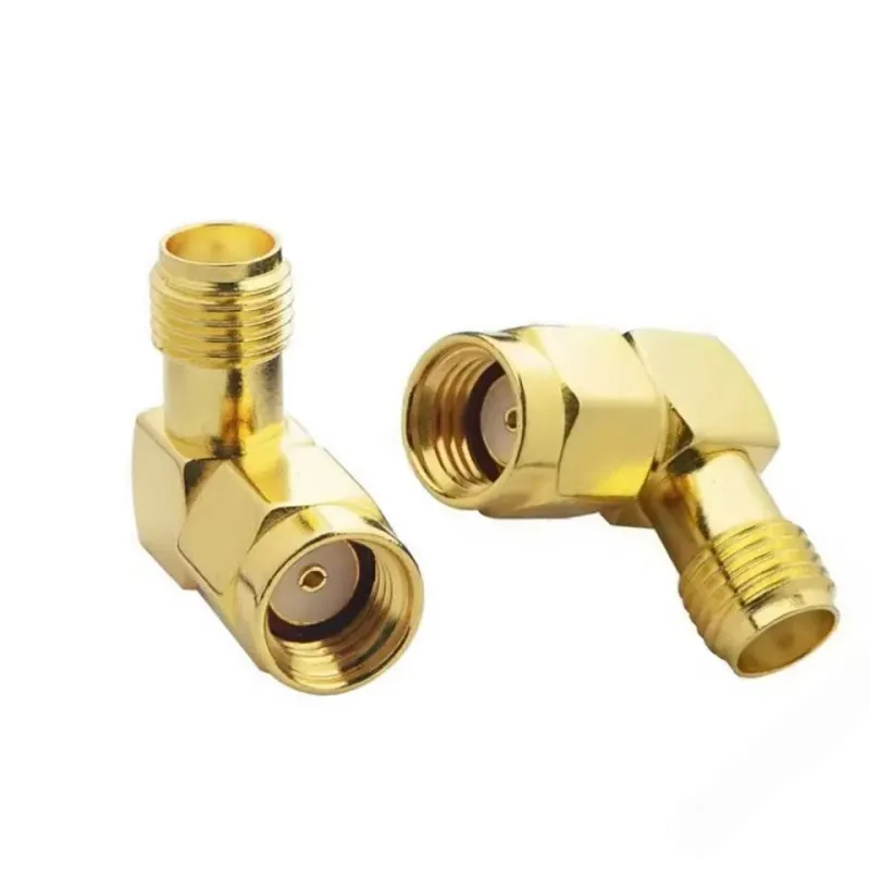 RP SMA Male Plug to SMA Female Jack Right Angle 90 Degree RF Coaxial Coax Adapter L Shape for Antenna
