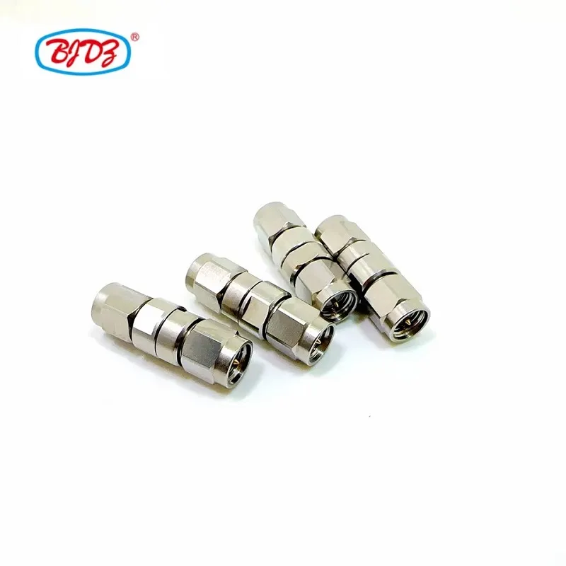 SMA Male to SMA Male Plug RF Coax Coaxial Adapter High Frequency 18G Low Loss RF Microwave Stainless Steel Adaptor