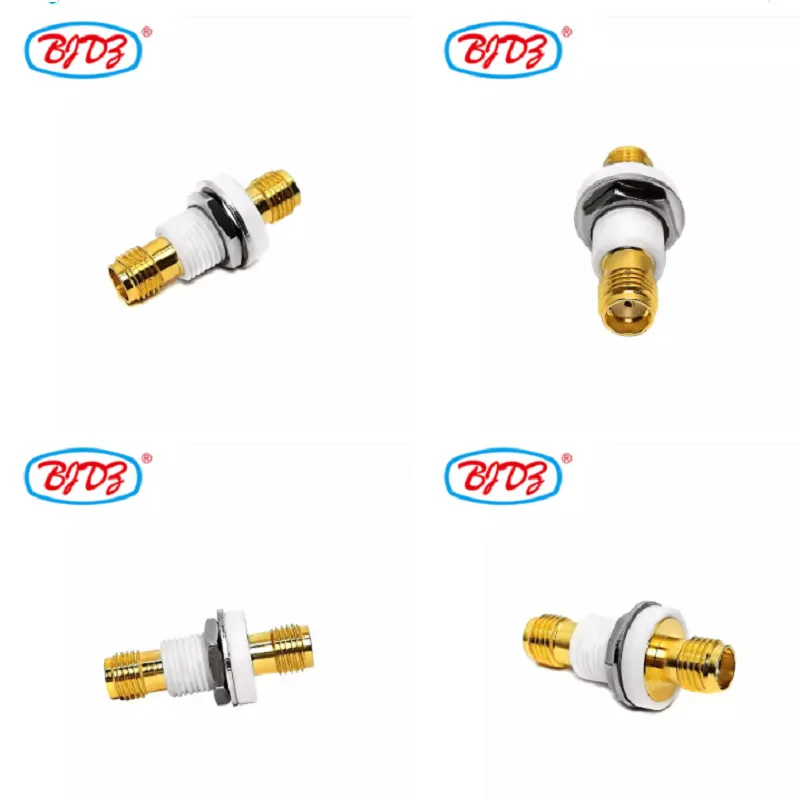 18GHz RF Adaptor Isolated Ground Gold Plated SMA Female Jack Bulkhead Panel Mount to Sma Female Adapter Connector