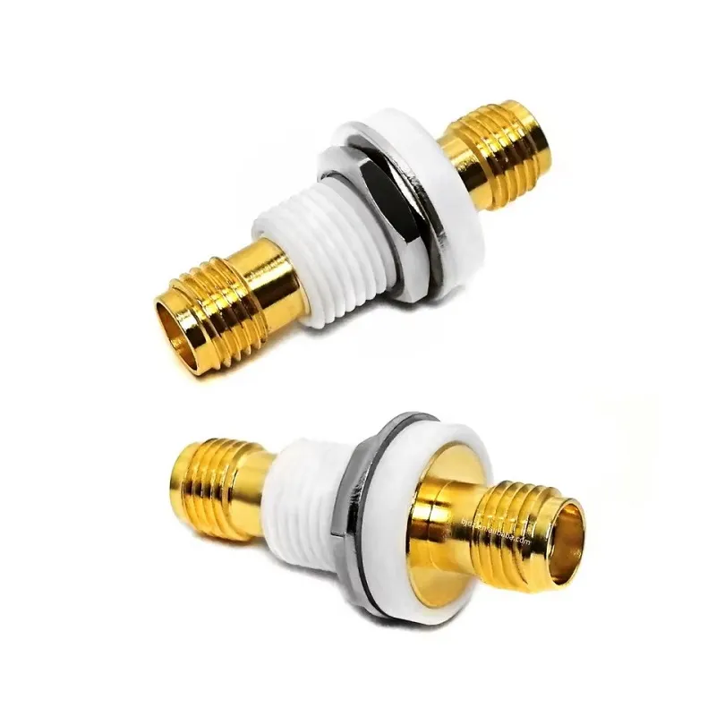 18GHz RF Adaptor Isolated Ground Gold Plated SMA Female Jack Bulkhead Panel Mount to Sma Female Adapter Connector