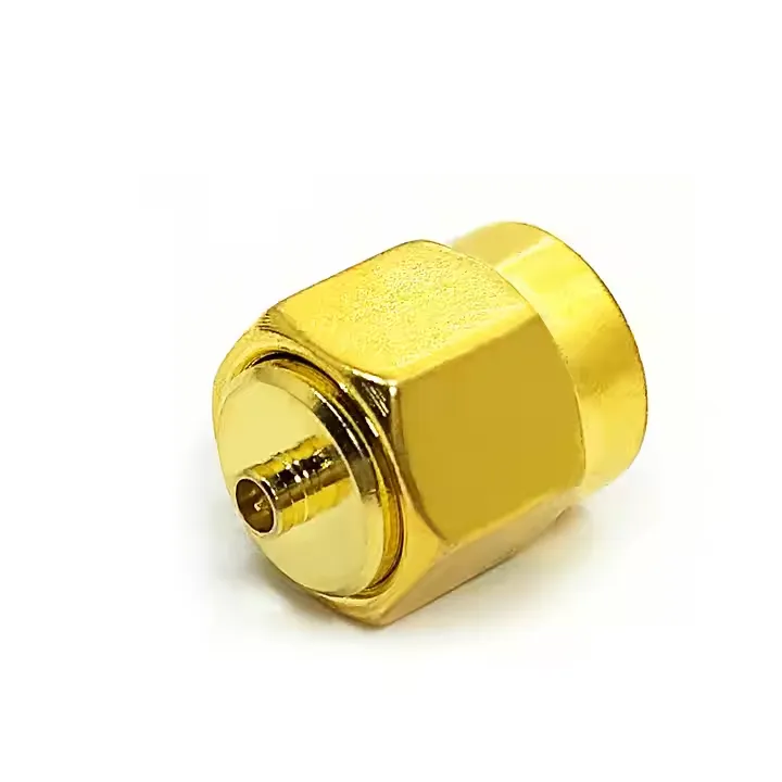 Directly Adaptor SMA Male Plug to UFL U.FL MHV Male Macho Brass Rf Coaxial Coax Adapter in Stock ROHS Adaptor Copper