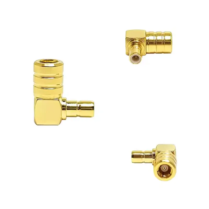 SMB Female Jack F to SMB Male Plug M Right Angle L Shape Elbow RF Adapter Coaxial Coax