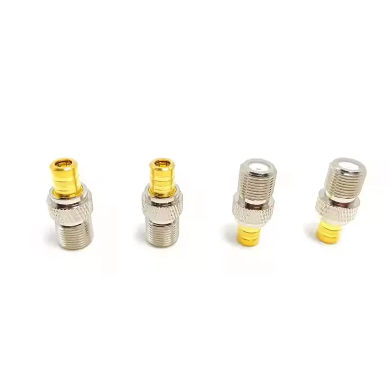 Brass Material SMB Female to F Female Straight RF Connector Nickel Plated Coaxial Adapter