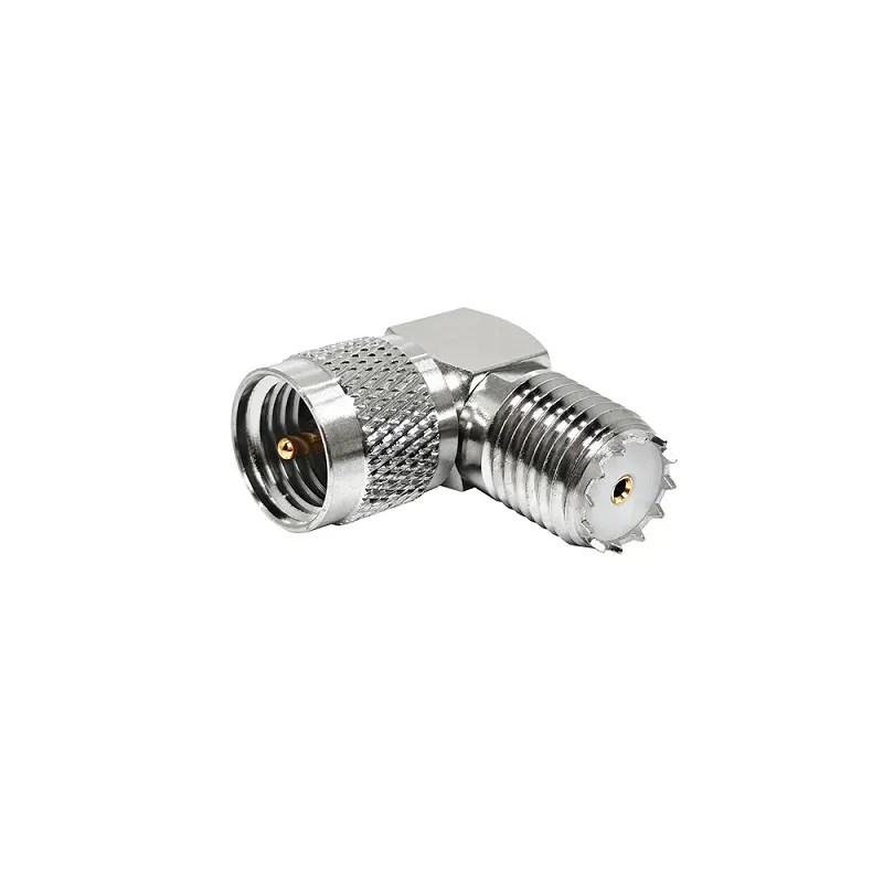 Directly Adapter Mini UHF Plug Male to Mini Uhf Female Jack Right Angle Elbow 90 Degree RA Rf Coaxial Adaptor Rohs