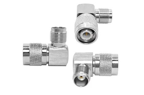 Full Brass TNC Male Plug to TNC Female Right Angle 90deg Elbow RF Coaxial Adapter Connector