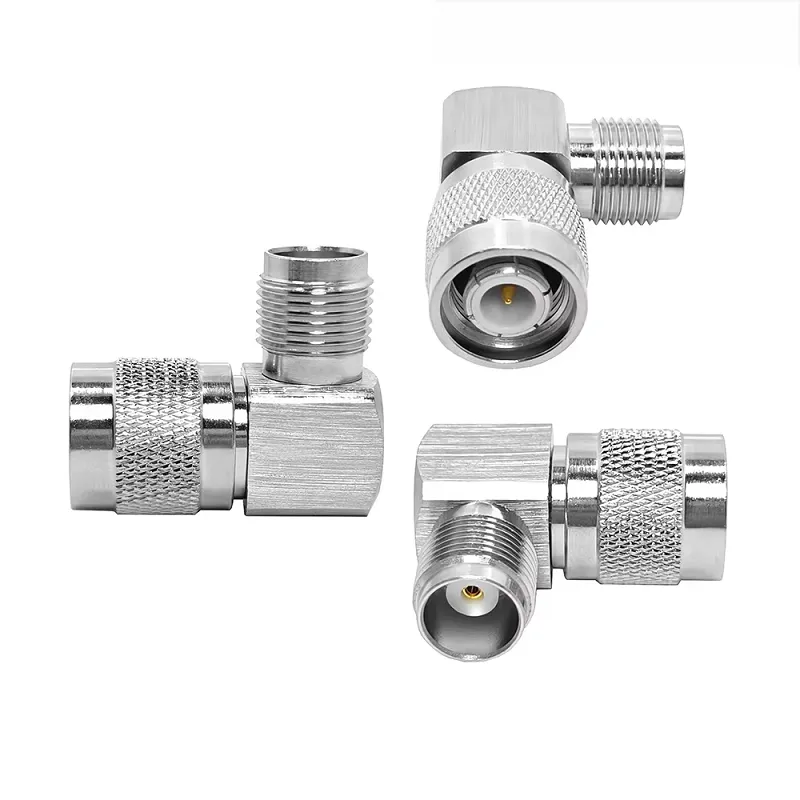 Full Brass TNC Male Plug to TNC Female Right Angle 90deg Elbow RF Coaxial Adapter Connector