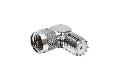 Directly Adapter Mini UHF Plug Male to Mini Uhf Female Jack Right Angle Elbow 90 Degree RA Rf Coaxial Adaptor Rohs