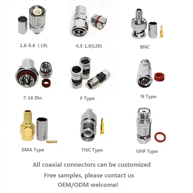 Brass Material RF Connector 7-16 DIN Female to LC Male Plug Rf Straight Coaxial Adapter