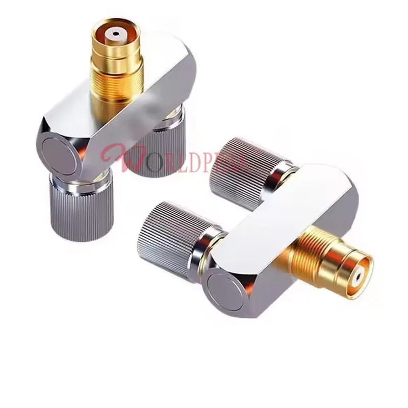 75 Ohm L9 1.6/5.6 DIN Coaxial Connector 1.6-5.6 Y Shape Male to Male to Female Straight Rf Coaxial Adapter