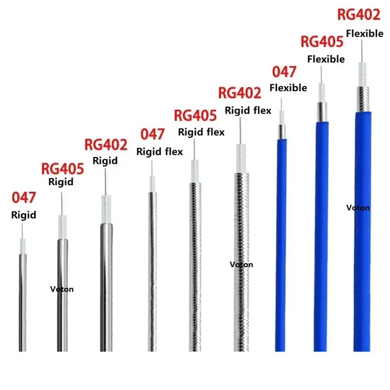 High Frequency 25ohm 50ohm 75ohm RG402 Type .141 .086 .047 Semi-Rigid Coax Cable with a Bare Copper Outer Conductor