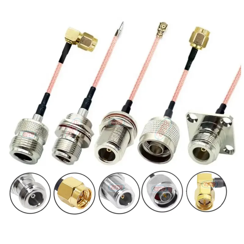 N Male 4-Hole to 90 Degrees SMA Male for RG178 Cable Assembly