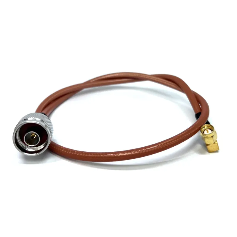 N Male to SMA Male RA for RG142 RF Coaxial Cable 0.5m Length Assembly