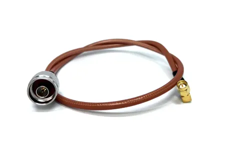 N Male to SMA Male RA for RG142 RF Coaxial Cable 0.5m Length Assembly