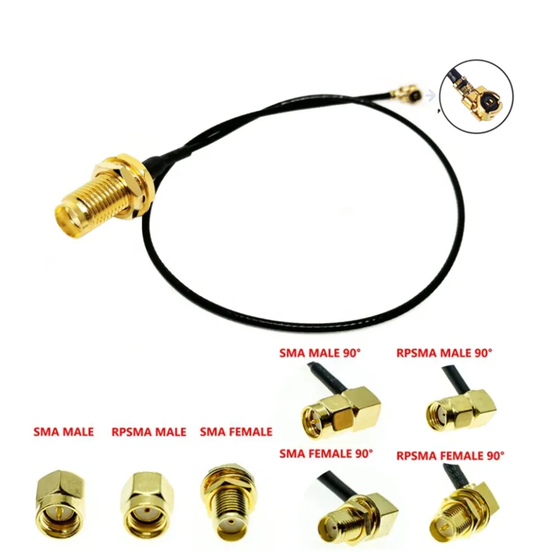 SMA Male Female Jack for Extension Cable 1.13mm Coaxial Pigtail Assembly