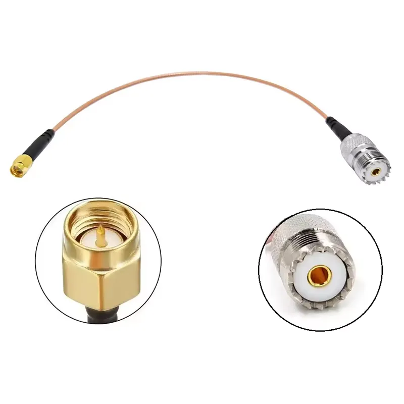 SMA Male Plug to SO-239 UHF Female for RG316 Pigtail Cable Assembly