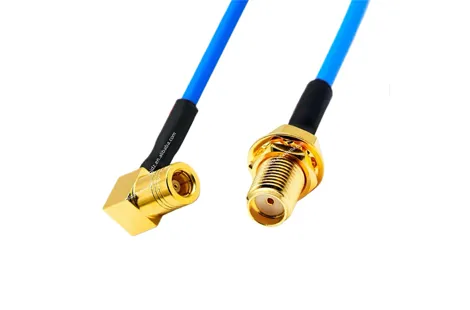 SMB Female Jack 90 Degrees to SMA Female Jack Bulkhead Low Loss RG405 086 Pigtail Jumper Extension Cable Assembly