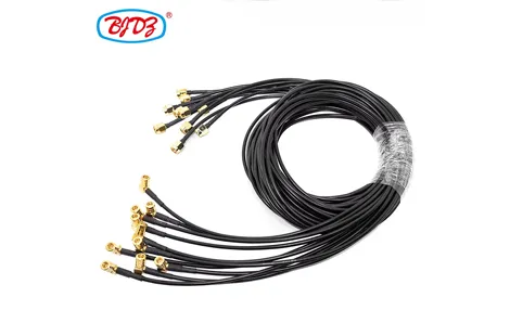 SMB Male Plug 90 Degrees Right Angle Elbow to SMA Male Plug with RG174 RG-174 Rf Pigtail Extension Antenna Cable