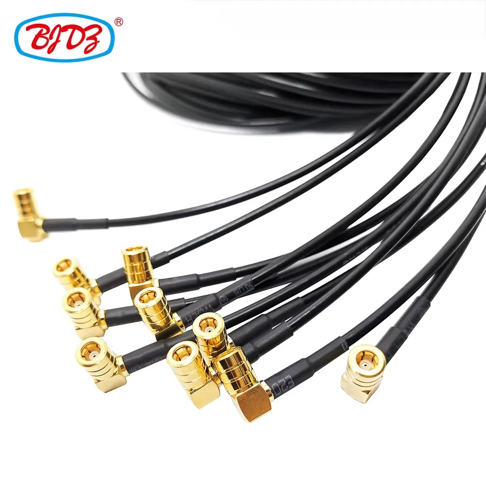 SMB Male Plug 90 Degrees Right Angle Elbow to SMA Male Plug with RG174 RG-174 Rf Pigtail Extension Antenna Cable