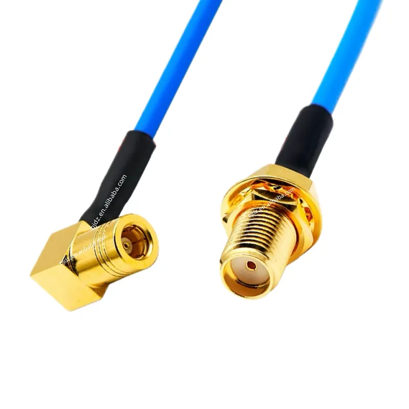 SMB Female Jack 90 Degrees to SMA Female Jack Bulkhead Low Loss RG405 086 Pigtail Jumper Extension Cable Assembly