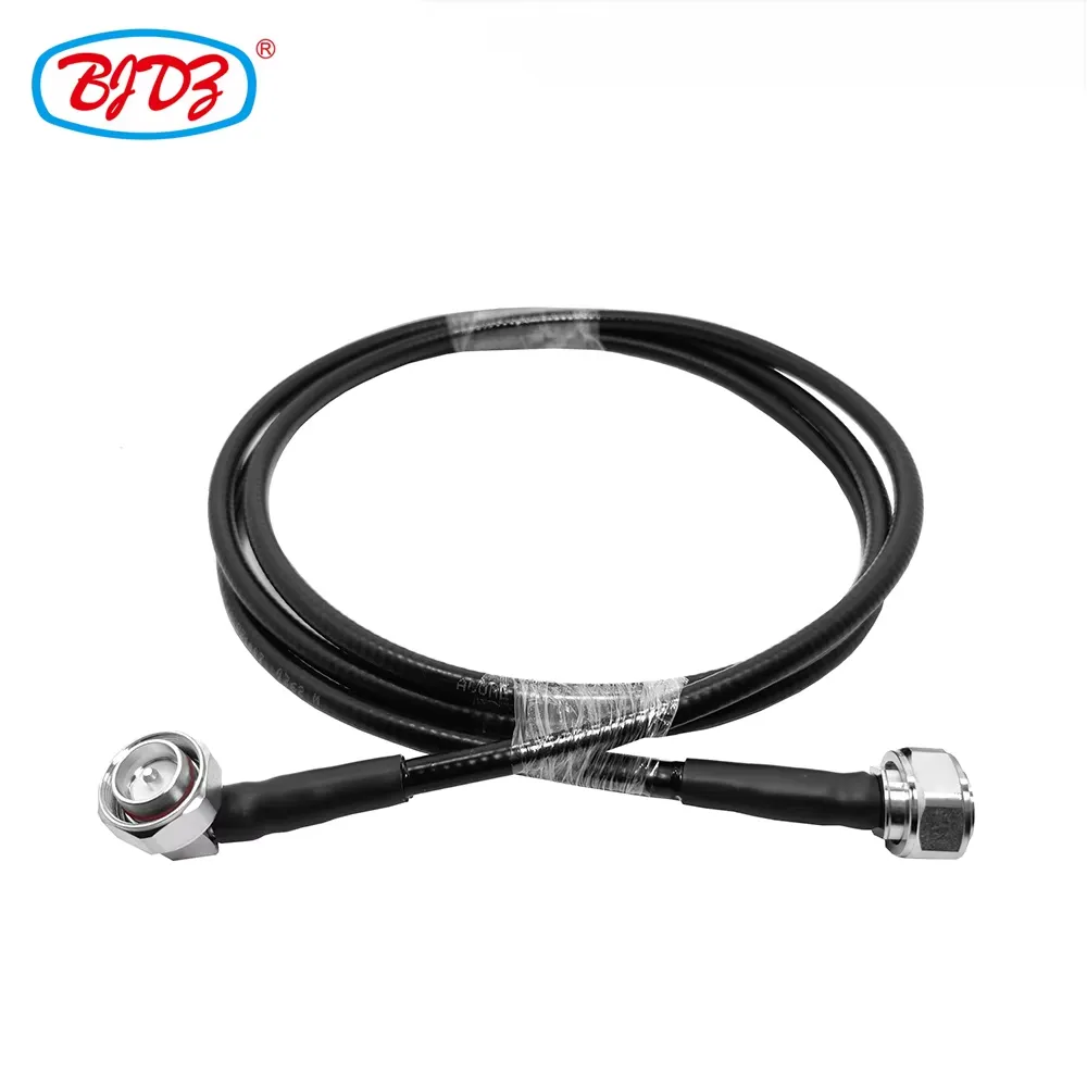 4.3-10 Male Plug to 4.3-10 Male 90 Degree Right Angle for 1/4'' Foam Super Flexible Telecommunication 1/4 Superflex Cable