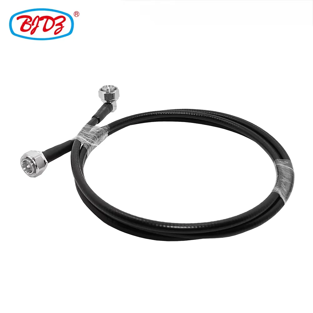 4.3-10 Male Plug to 4.3-10 Male 90 Degree Right Angle for 1/4'' Foam Super Flexible Telecommunication 1/4 Superflex Cable