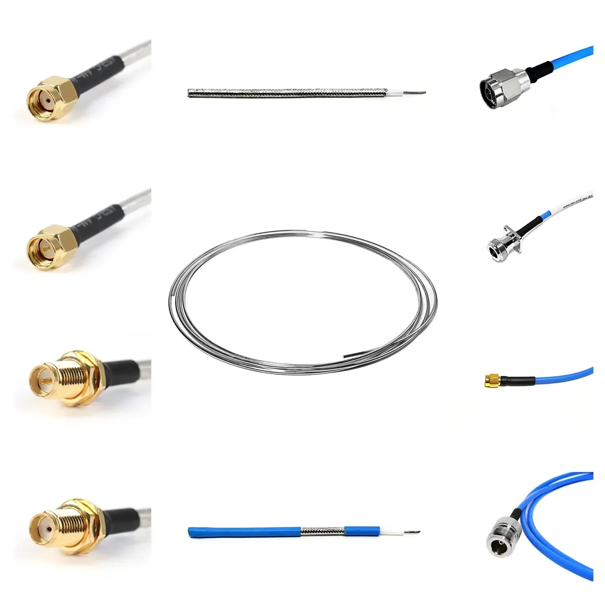 N SMA/BNC/TNC/ 7/16 DIN 4.3/10 Mini DIN Flange Connector Male Female Plug for RG402 RG405 Semi Rigid Cable