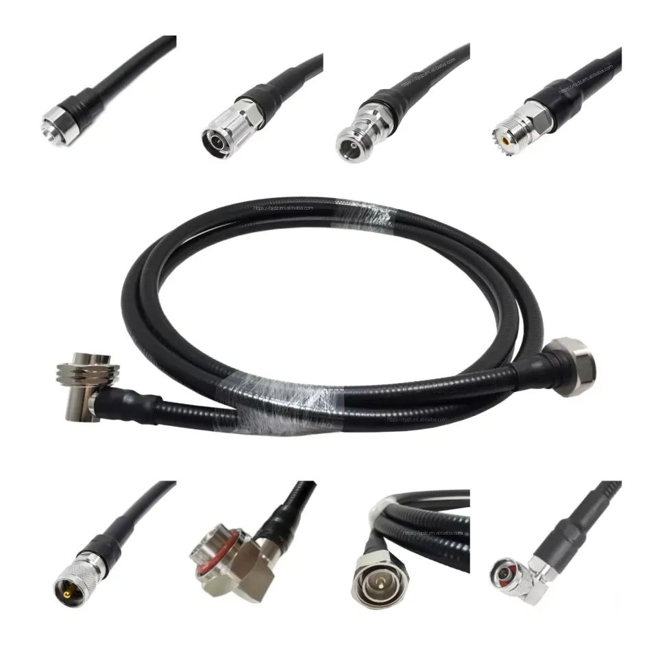 N Type UHF SO-239 PL259/4.3-10 MINI DIN/7/16 DIN Male Plug Female Jack 90 Degree for 1/2'' Superflexible Cable Assembly