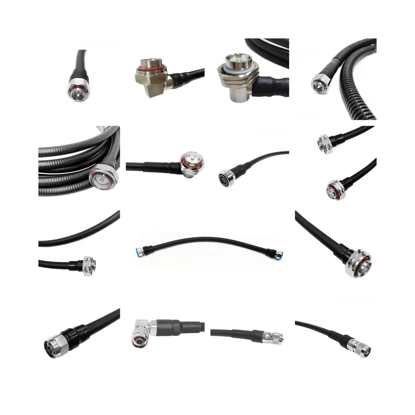 N Type UHF SO-239 PL259/4.3-10 MINI DIN/7/16 DIN Male Plug Female Jack 90 Degree for 1/2'' Superflexible Cable Assembly
