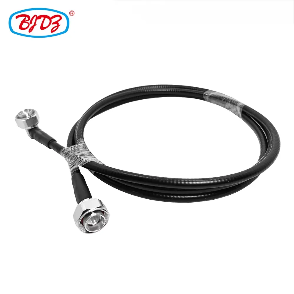 4.3-10 Male Plug to 4.3-10 Male 90 Degree Right Angle for 1/4'' Foam Super Flexible Telecommunication 1/4 Superflex Cable